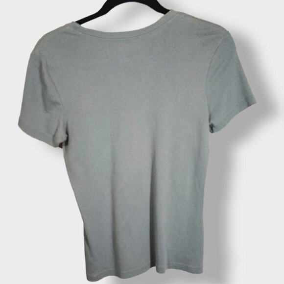 EDDIE Bauer Ribbed Crewneck Short Sleeve Tee Light Olive Gray Size S - Picture 2 of 5